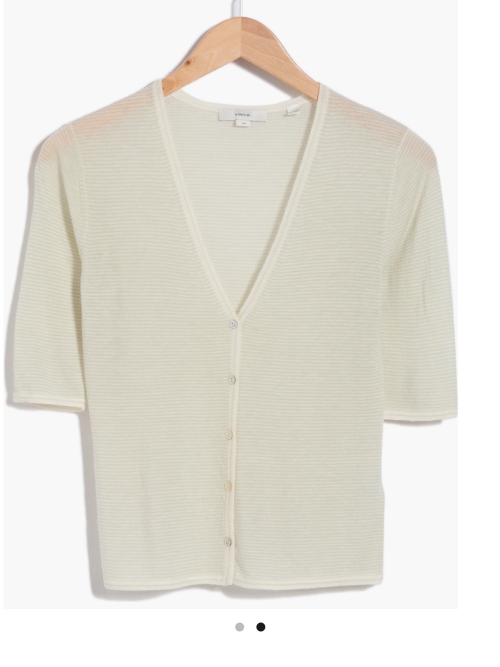 Vince Ivory Ribbed Knit Top